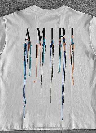 Мужская футболка amiri logo унисекс амири белая