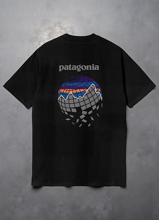 Мужская футболка patagonia logo унисекс патагония черная