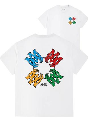Мужская футболка amiri logo унисекс амири белый