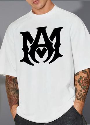 Мужская футболка amiri logo унисекс амири белая