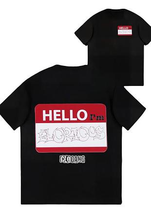 Мужская футболка glo gang logo унисекс гло гэнг тишка черная
