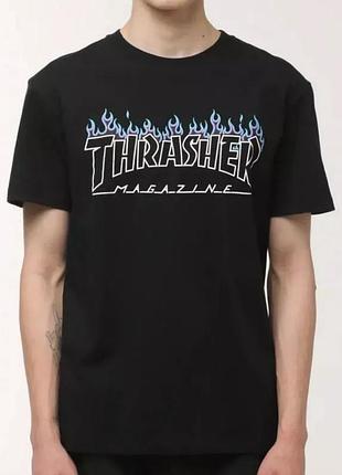 Мужская футболка thrasher magazine logo унисекс трешер черная
