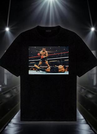 Мужская футболка mike tyson унисекс манто manto fight boxing ufc mma wrestling muay thai черная