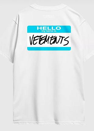 Мужская футболка vetements logo унисекс ветементс ветмо белая