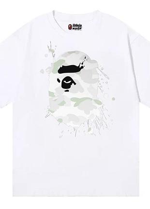 Футболка bape a bathing ape унисекс бейп бэйп белая
