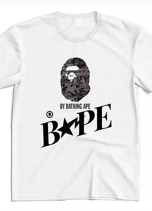 Чоловіча футболка bape a bathing ape baby milo унісекс бейп біла