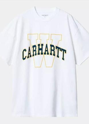 Чоловіча футболка carhartt logo унісекс кархарт біла