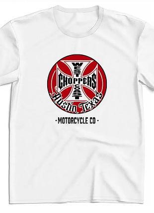 Мужская футболка west coast choppers logo унисекс вест кост чоперс белая