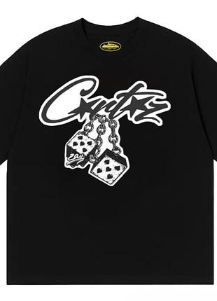 Мужская футболка corteiz logo унисекс кортеиз кортез черная