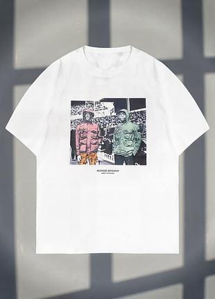 Мужская футболка weekend offender casual logo унисекс викенд офендер кежуал белая