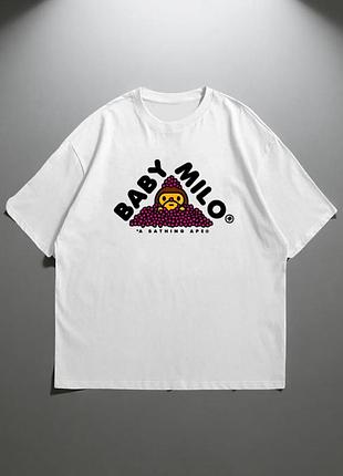 Футболка bape a bathing ape baby milo унисекс бейп белая