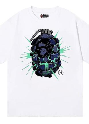 Футболка bape a bathing ape унисекс бейп бэйп белая
