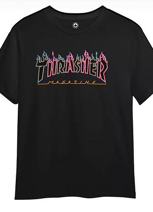 Мужская футболка thrasher magazine logo унисекс трешер черная
