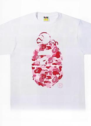 Чоловіча футболка bape a bathing ape baby milo унісекс бейп біла