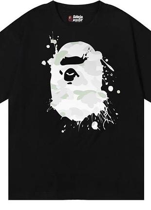 Футболка bape a bathing ape унисекс бейп бэйп черная