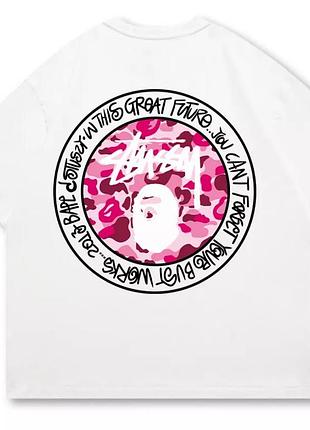 Мужская футболка bape a bathing ape baby milo унисекс бейп белая