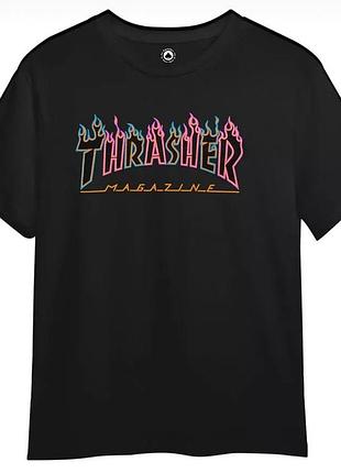 Мужская футболка thrasher magazine logo унисекс трешер черная