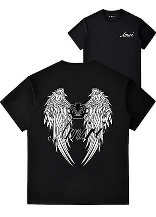 Чоловіча футболка amiri logo унісекс амірі чорна