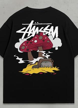 Футболка stussy logo унисекс стусси stussy черная