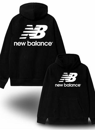 Худи new balance logo унисекс нью беленс толстовка кофта nb черный