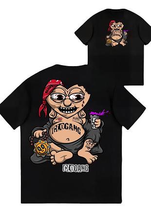Чоловіча футболка glo gang logo унісекс гло-генг тишка чорна