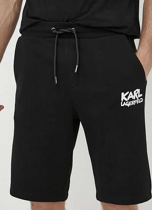 Мужские спортивные шорты karl lagerfeld черные кард лагерфилд