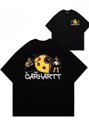 Футболка carhartt logo унісекс кархарт чорна