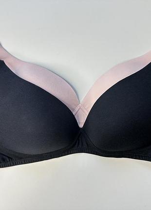 Комплект бюстгальтерів котонових без кісточок marks&spencer -  пудра, чорний рр 80b