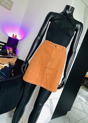 Джинсовая мини-юбка с контрастной строчкой denim co (uk 18 / eur 46)