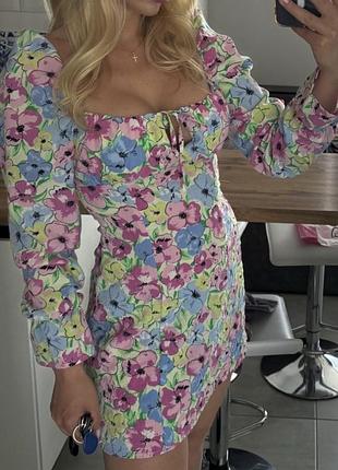 Платье сарафан цветочное летнее женское zara mango papaya h&m bershka pull&bear reserved mohito
