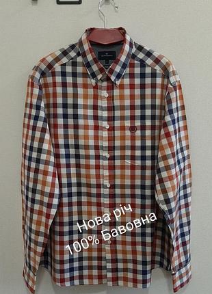 Новая премиальная хлопковая мужская рубашка blue harbour (m&amp;s), р. l - xl (50)