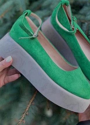Хит😍 легешенькие туфли в зеленом цвете, последние размеры