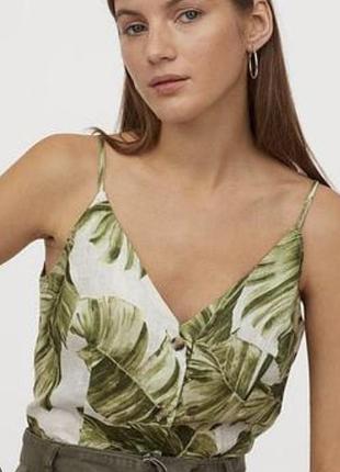 Топ на гудзиках h&m 100% льон