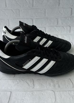 Футбольные кожаные сороконожки адидас кайзер adidas kaiser 5 team leather size 43 размер черные сороконожки многошиповки бампы профи профессиональные оригинал