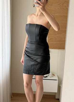 Сукня  xxs, xs, s | міні еко шкіра zara bershka, stradivarius