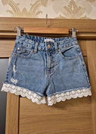 Шорти 100% бавовна  з мереживом denim &co