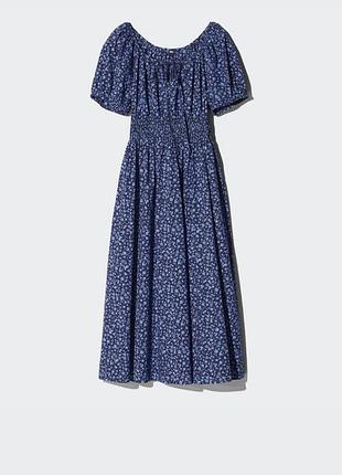 Сукня uniqlo синя volume sleeve dress