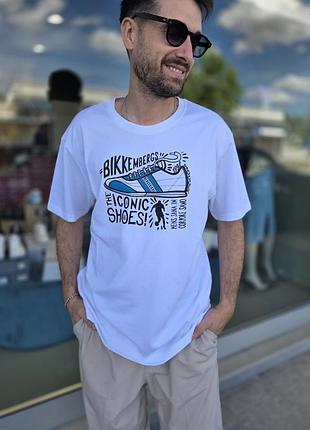 Футболка мужская bikkembergs в белом и красном цвете, xl