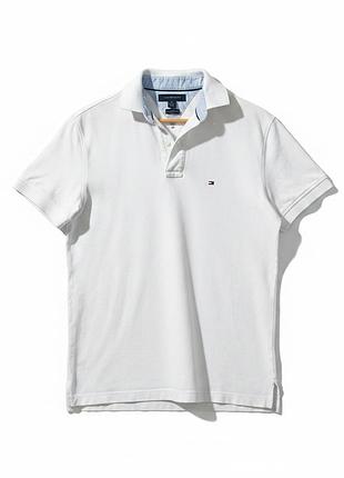 Поло чоловіче tommy hilfiger біла теніска класична сорочка