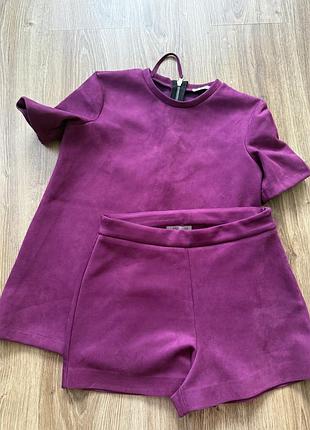Бархатний костюм жіночий zara