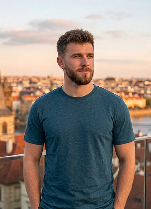 Мужская базовая бирюзовая футболка marks &amp; spencer р. m