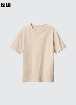 Футболка uniqlo світла crew neck t-shirt