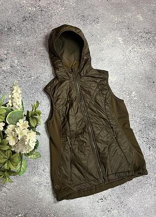 Премиальная коричневая жилетка с капюшоном женская salewa primaloft (оригинал)