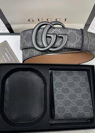 Подарунковий набір gucci(ремінь,гаманець)
