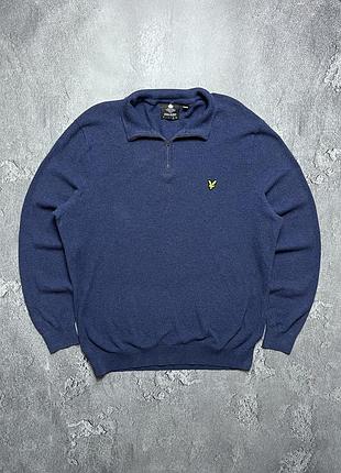 Vintage винтажный лонгслив 1/4 zip lyle scott big logo casual кэжуал size xl размер хл