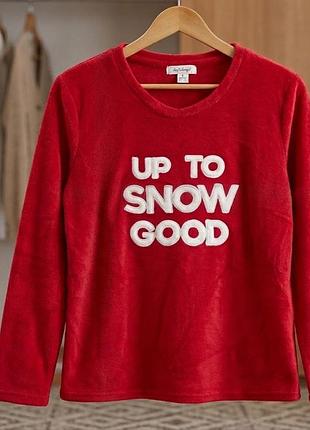 Яскрава новорічна флісова кофтинка "up to snow good"