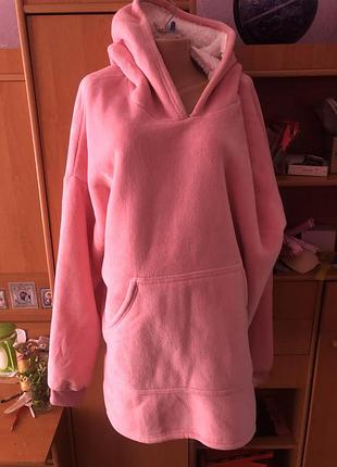 Меховушка, плюшева туника, кофта, худи, 2-3xl.  слип, пижама, нова
