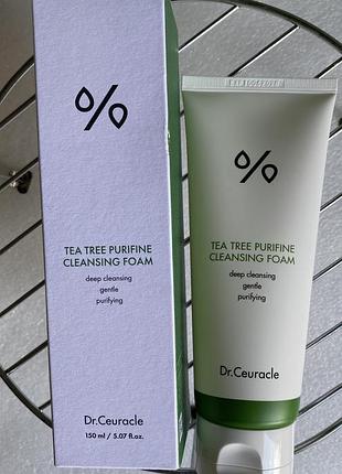 Гель-пінка для вмивання dr.ceuracle tea tree purifine 30 cleansing foam