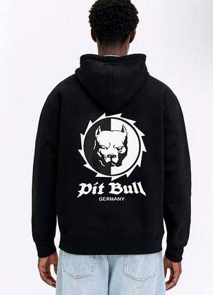 Зип-худи pit bull germany logo пит буль толстовка кофта lonsdale черный