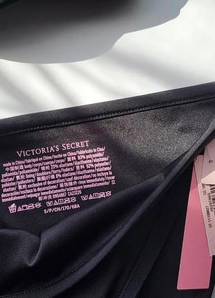 Топовий купальник victoria's secret чорний пуш-ап чорний верх 75в-34в низ s 4